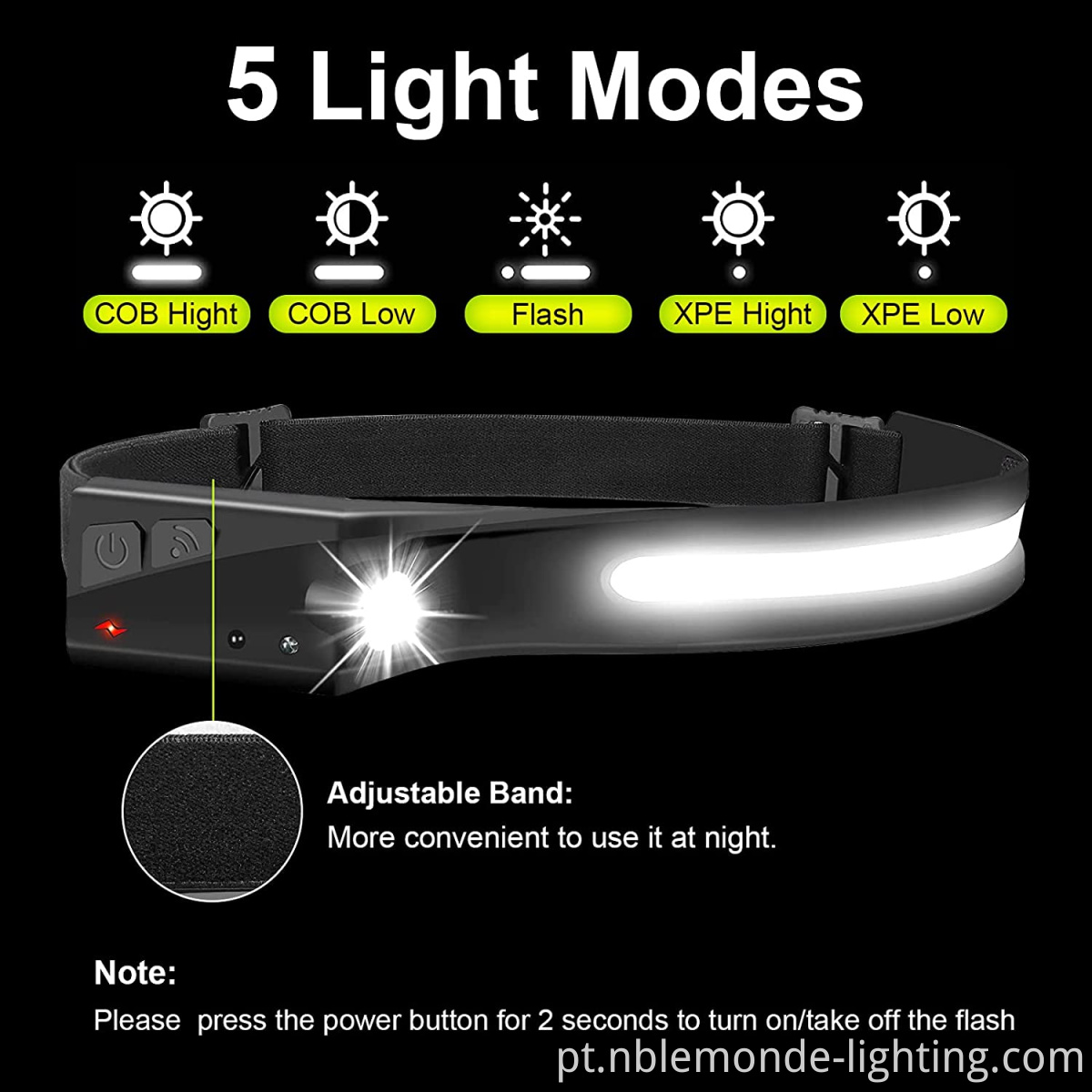 Lightweight Rechargeable Head Torch for Camping